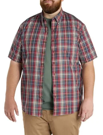 Harbor Bay by DXL Men's Big & Tall Easy-Care Large Plaid Sport Shirt