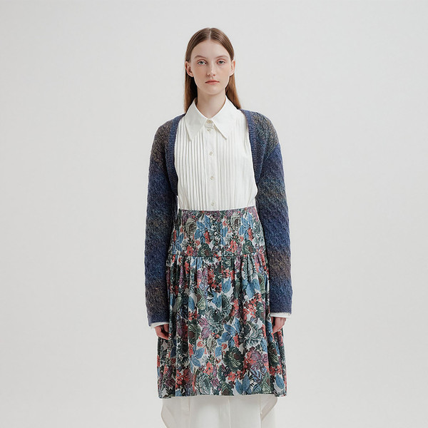 TWEETY Floral-Print Tucked Skirt - Green/Blue/ Purple Multi
