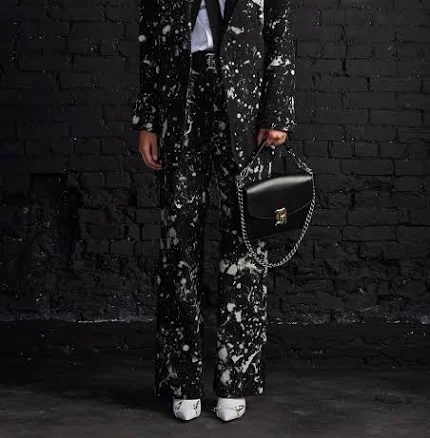 Wide Leg Splatter Trousers