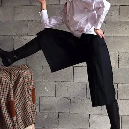 High-Waisted Wide-Leg Culottes with Pockets