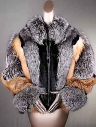 Chinchilla REX Rabbit Fox Jacket