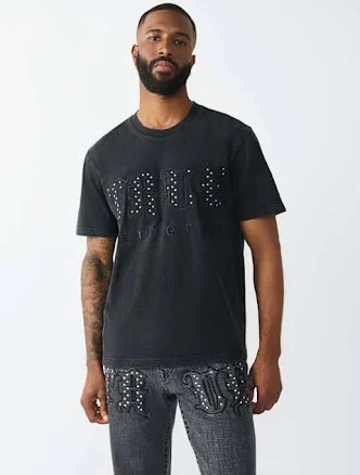 True Religion Men's Studded Heavyweight T-shirt