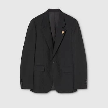 Gucci Single-breasted GG Wool Jacket