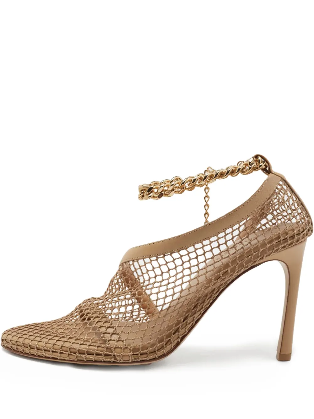 Chain-trimmed Mesh Sandals