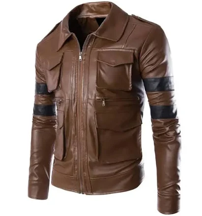 Resident Evil 6 Brown Leather Jacket