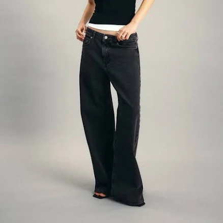 H&M Ladies Harper High Rise Wide Leg Jeans