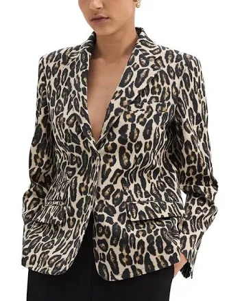 Theory Women's Leopard Print Wool Blend Jacket
