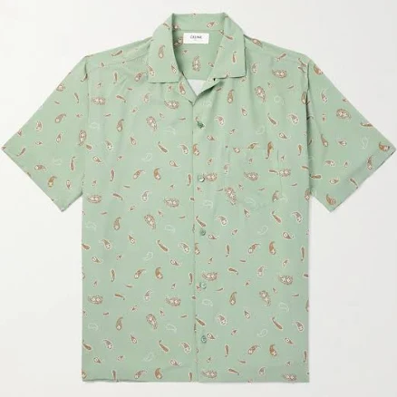 CELINE Men's Paisley Viscose Bowling Shirt