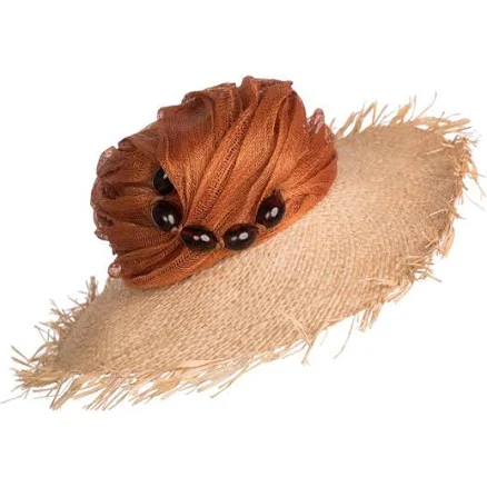 Le Chapeau Raffia Tulle Beaded Sun Hat