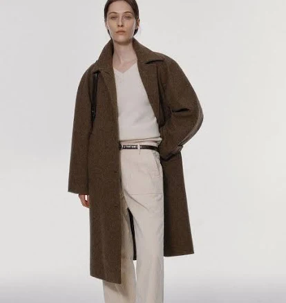 W Concept Oversized Balmacaan Coat