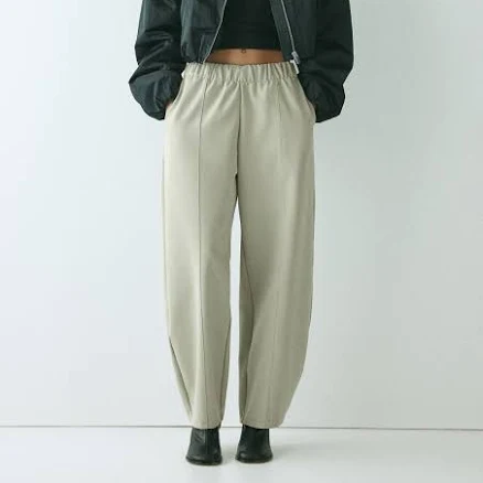 H&M Ladies Barrel-Leg Ponte Pants