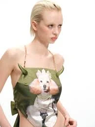 Green Gemstone Poodle Devil Horn Halter Top