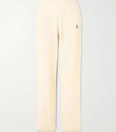 Sporty & Rich Embroidered Cashmere And Wool-blend Track Pants - Women - Beige Sport - XL