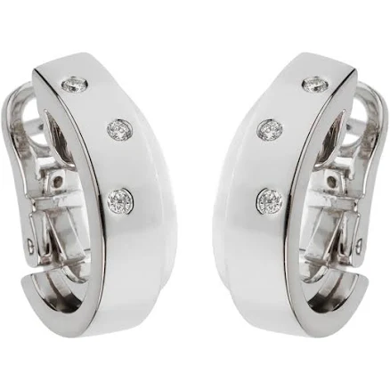 Piaget Possesion Diamond 18k White Gold Hoop Earrings