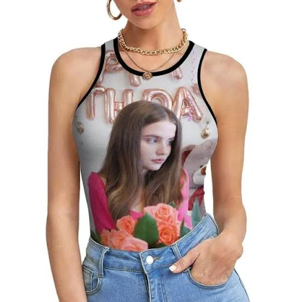 Personalized Sleeveless Fitted Tank Top