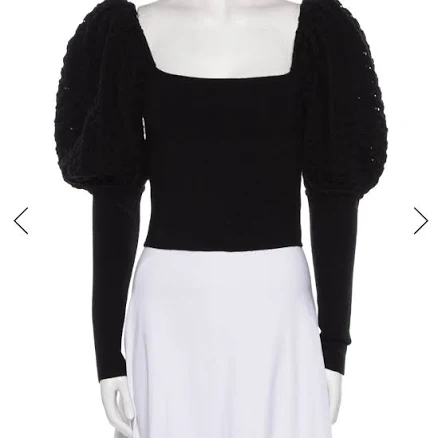 Alice + Olivia Sweaters | Alice + Olivia Black Puff Sleeve Sweater | Color: Black | Size: M | Taras24's Closet