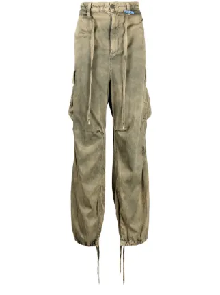 Faded-effect Wide-leg Trousers
