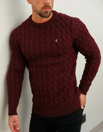 Link Weave Knit Crew Neck Jumper