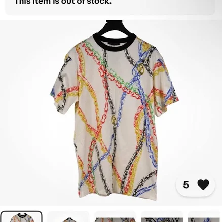 Louis Vuitton Chain Print Silk Cotton Crew Neck Top Size Medium Set