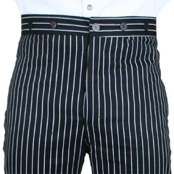 Dickens Men's Victorian Cotton Stripe Dress Pants