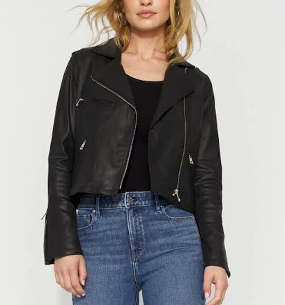 White House Black Market Women's Coated Moto Jacket