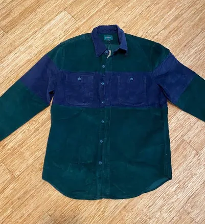 J.crew BU903 Mid weight corduroy work shirt in Color block Men's Sz M