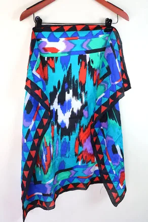 80's Southwestern Print Silky Scarf