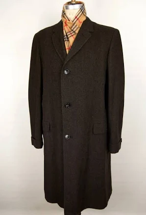 Men's 1950s-60s Tweed Herringbone Overcoat