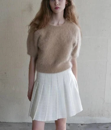 "FRONTROW Pleated Tweed Mini Skirt_3 Colors" by W Concept