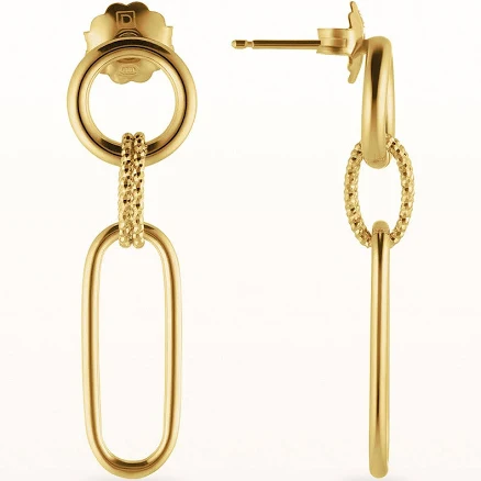 925 Sterling Silver Alternating Link Paperclip Earrings