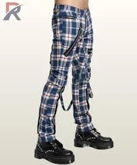 Plaid Bondage Pants | Punk Tartan Trousers with Straps & Zippers