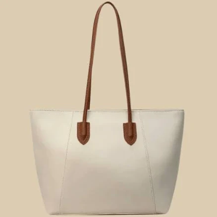 Ladies Leather Tote Bag | Milla Beige