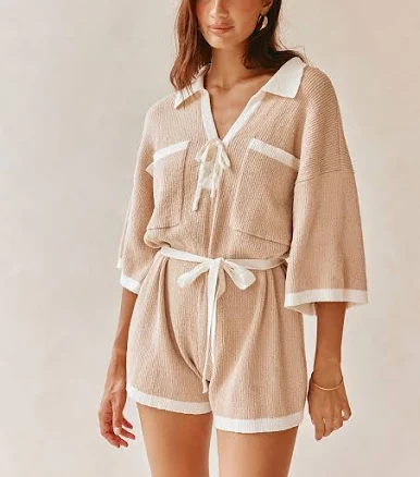 SABO Collar V Neck Tie Sammi Playsuit