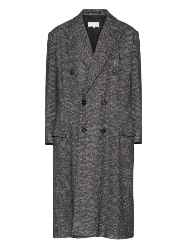 Herringbone Double-breasted Coat