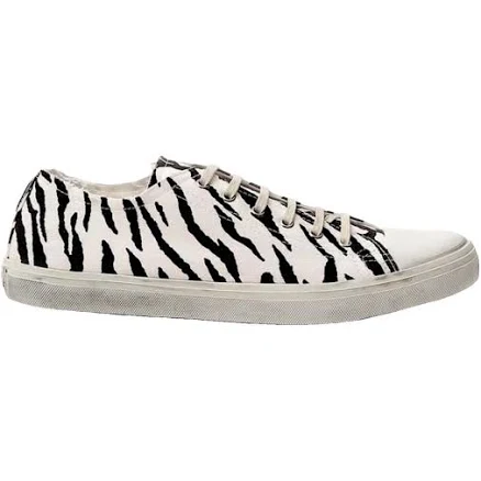 Saint Laurent White Zebra Print Canvas Trainers Size 35 EU
