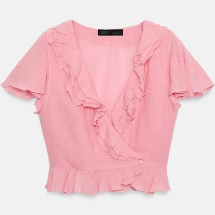 Zara Ruffled Wrap Top