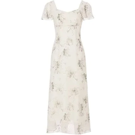 Sincethen Petal V-Neck Long Maxi Dress