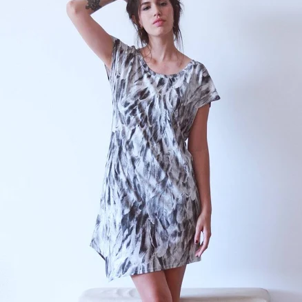 Boho Feather Print T-Shirt Dress