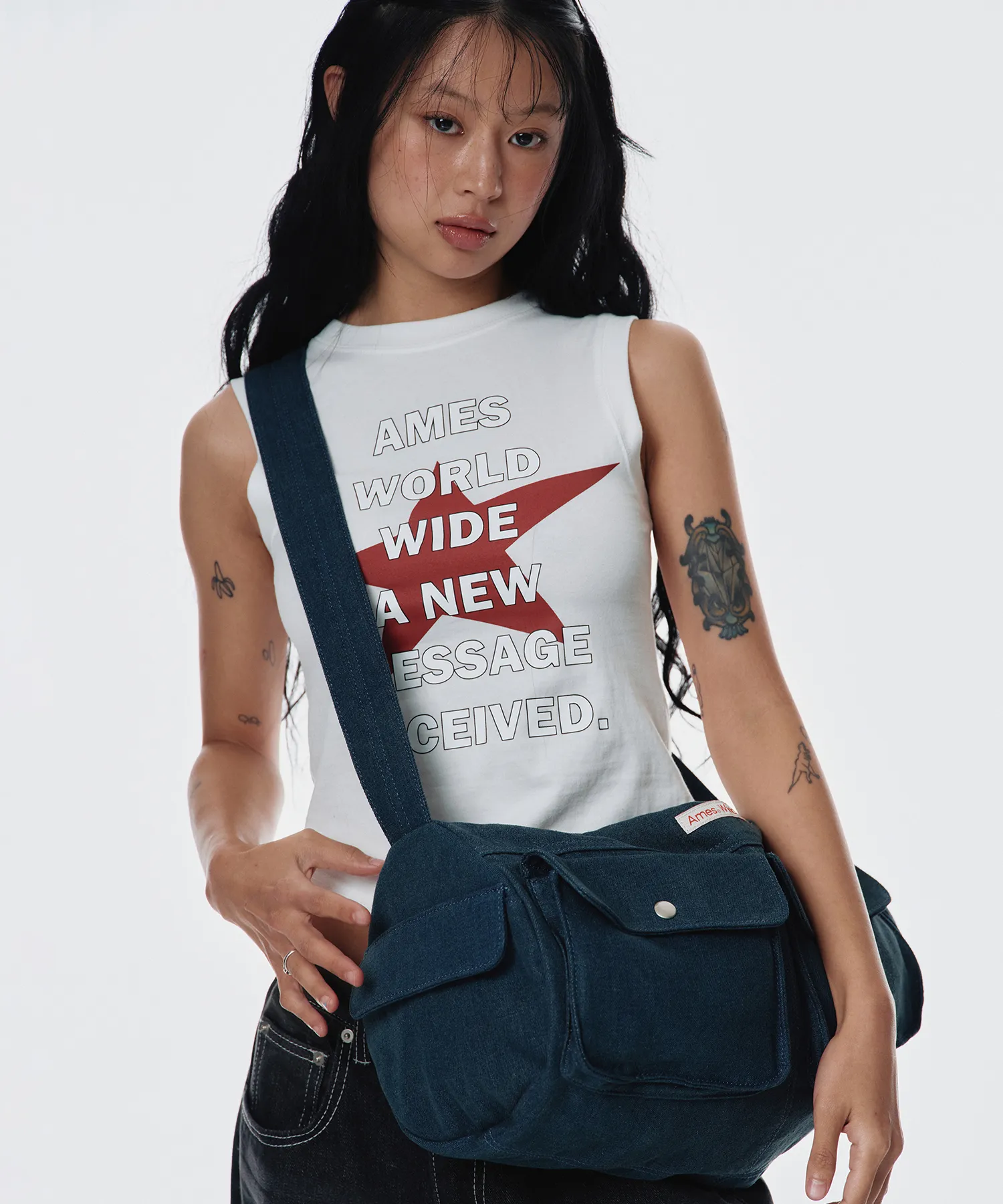 Denim Duffle Bag Deep Blue