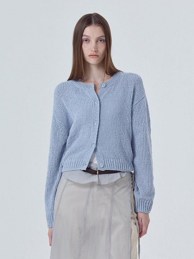 A Boucle Duffle Knit Cardigan_butter