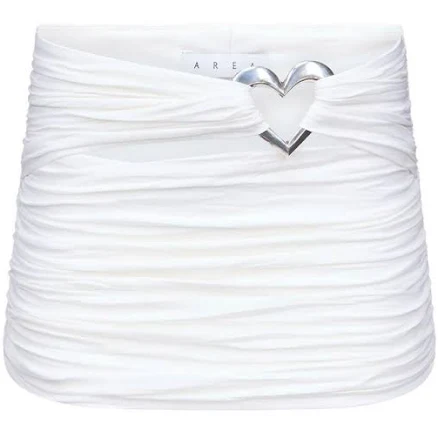 AREA Heart Ruched Mini Skirt