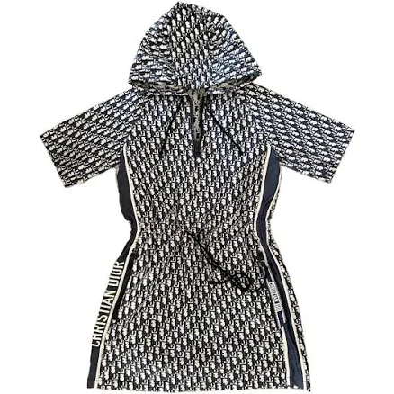 Dior Technical Taffeta Jacquard Hooded Dress