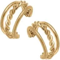 Canvas Style Lydia Twisted Metal Triple Hoop Earrings