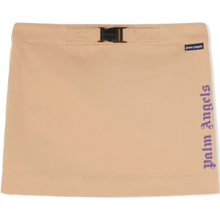 Palm Angels Kids - logo-print cotton skirt - kids - Cotton - 10 - Neutrals