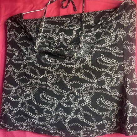 Micha Kors Strap Less Blouse, Extra Large. Fits Small ,nice Design.