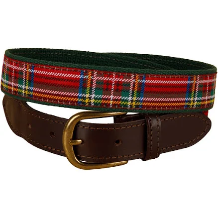 Tartan Plaid Leather Club Belt