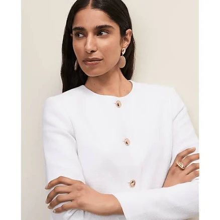 Ann Taylor Women's Cropped Crew Neck Jacket