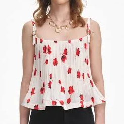 Self Portrait Floral Plisse Top