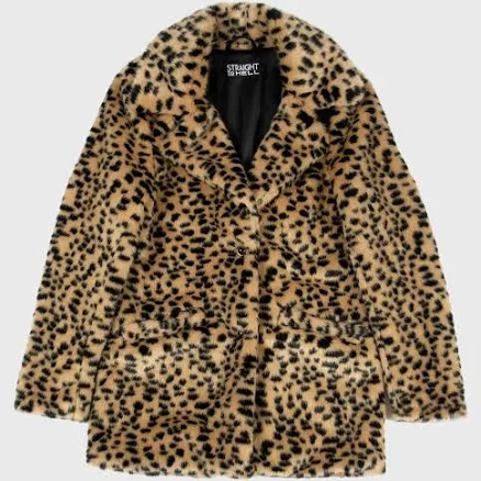 Straight To Hell Women's Deville Cheetah Faux Fur Coat