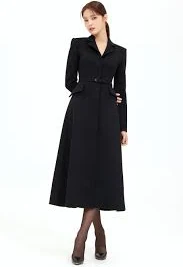 Cashmere Wool Single Tailored Flare Coat